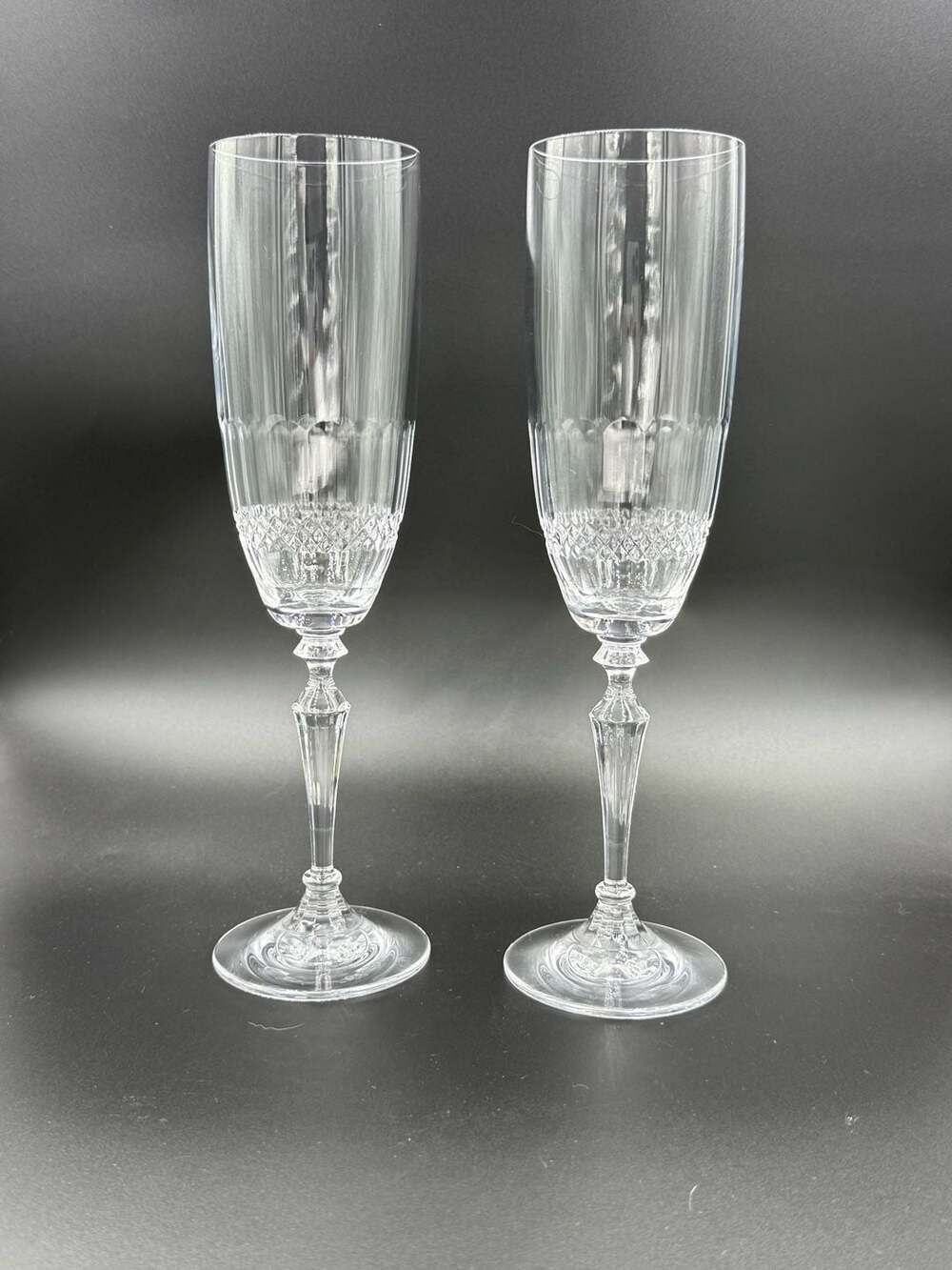 Towle Crystal TOC39 Champagne Flutes Set of 2